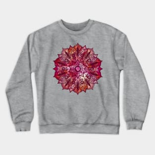 Burnt Orange Paint Pour Mandala Crewneck Sweatshirt